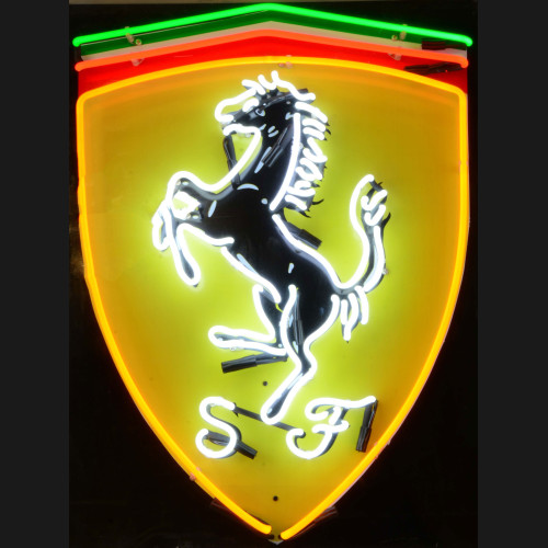 Ferrari neon auto sign with background
