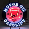 Red Hat Motor Oil Gasoline Neon Auto Sign