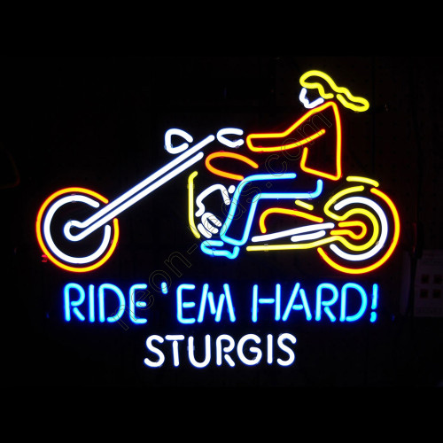 Ride EM Hard Sturgis neon motorcycle sign Ride EM Hard Sturgis neon motorcycle sign