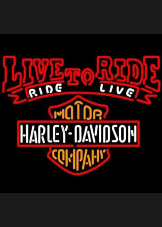 Harley Davidson Live To Ride Ride To Live Neon Motorcycle Sign