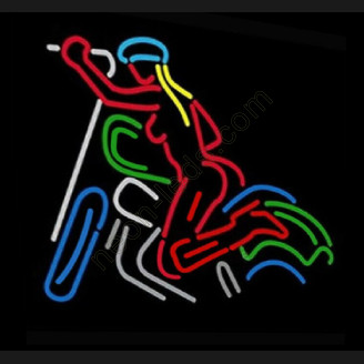 Motorcycle Rider Lady Neon Auto Sign
