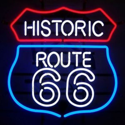 Historic Route 66 Neon Auto Sign