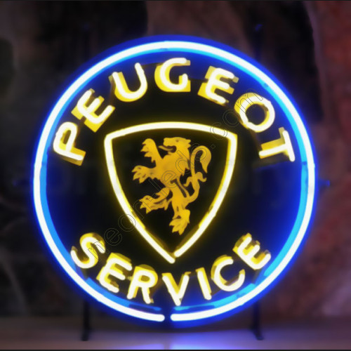 Peugeot service neon auto sign