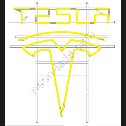 Tesla Auto Neon Auto Sign
