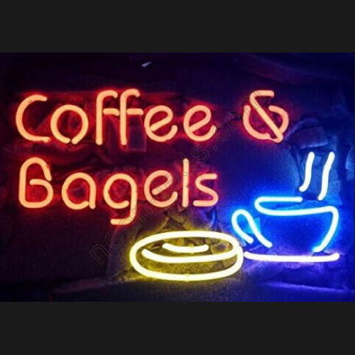 Coffee and Bagels Neon Light Sign