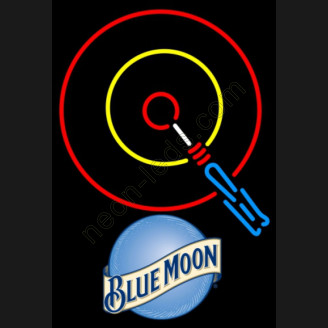 Blue moon darts neon beer sign