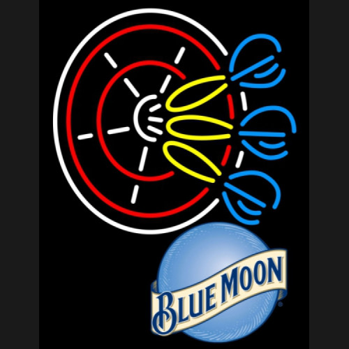 Darts Blue moon neon beer sign