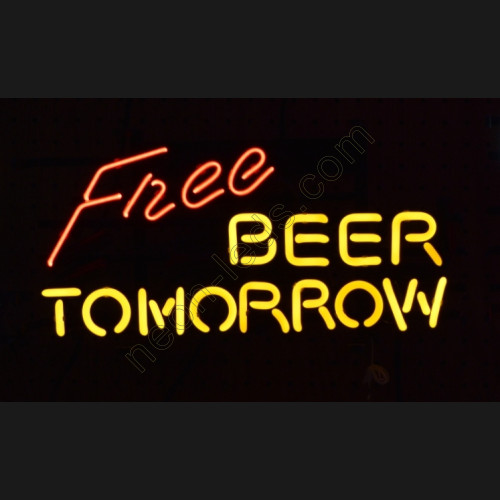 FREE BEER TOMORROW NEON SIGN FREE BEER TOMORROW NEON SIGN