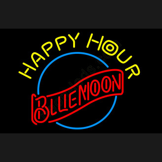 Happy hours.ue moon neon beer sign