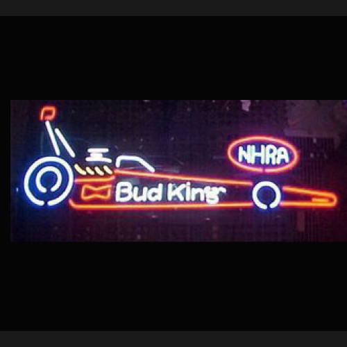NHRA Dragster Bud King Neon Beer Sign