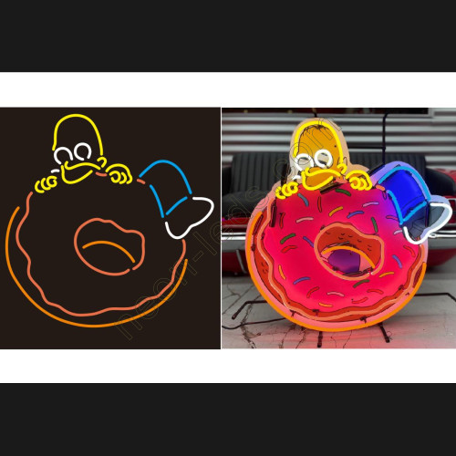 Homer Donut Neon Sign Homer Donut Neon Sign