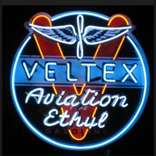 Velte Aviation Gasoline Neon Sign Velte Aviation Gasoline Neon Sign
