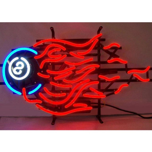 8 Ball Fire Neon Sign