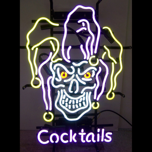 Jester Skull Cocktails Neon Sign Jester Skull Cocktails Neon Sign