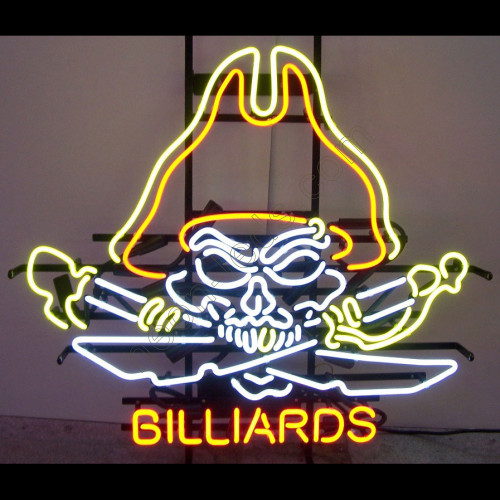 Pirate Skull Billiards Neon Sign Pirate Skull Billiards Neon Sign