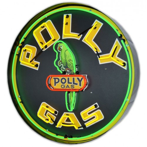 Polly Gas Neon Sign in steel can