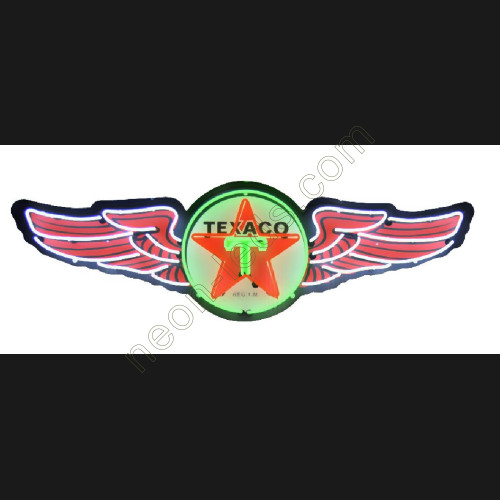 TEXACO WINGS NEON SIGN IN STEEL CAN TEXACO WINGS NEON SIGN IN STEEL CAN
