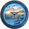 bar and game room dolphins at sea neon clock