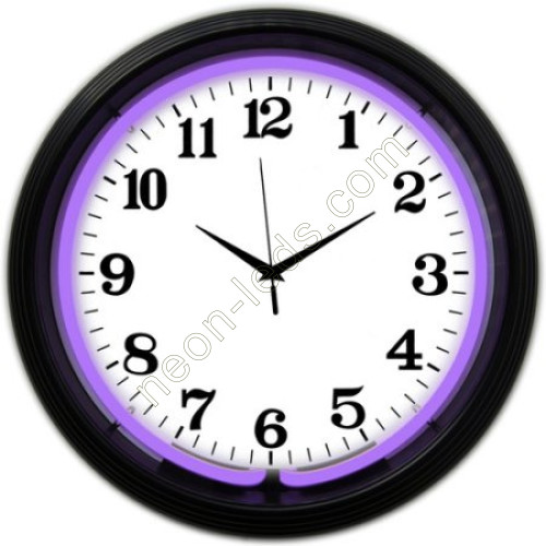 Purple color neon clock