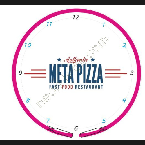 Meta Pizza Neon Clock