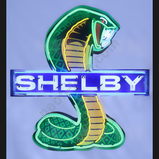 SHELBY COBRA NEON SIGN IN SHAPED STEEL CAN