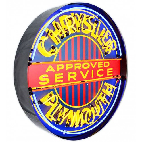 CHRYSLER/PLYMOUTH NEON SIGN in steel can