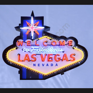 WELCOME TO FABULOUS LAS VEGAS NEON SIGN IN SHAPED STEEL CAN