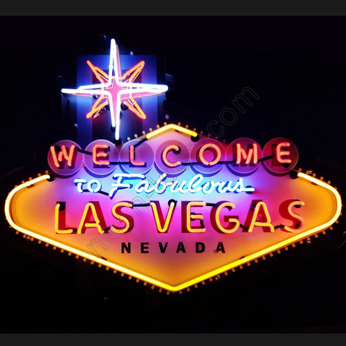 WELCOME TO FABULOUS LAS VEGAS NEON SIGN IN SHAPED STEEL CAN WELCOME TO FABULOUS LAS VEGAS NEON SIGN IN SHAPED STEEL CAN