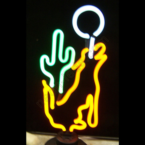 COYOTE MOON CACTUS NEON SCULPTURE COYOTE MOON CACTUS NEON SCULPTURE