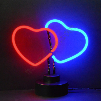 DOUBLE HEART NEON SCULPUT